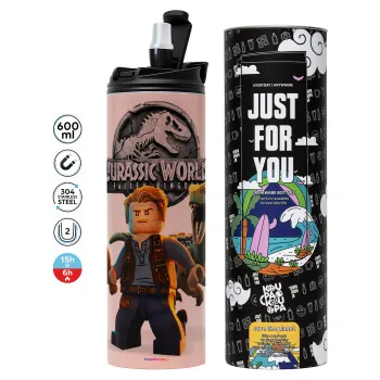 Jurassic world, Tumbler stainless steel PINK 600ml
