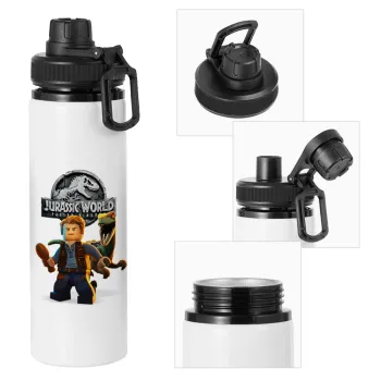 Jurassic world, Metal water bottle with safety cap, aluminum 850ml