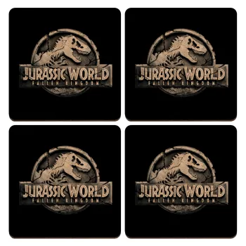 Jurassic world, ΣΕΤ x4 Σουβέρ ξύλινα τετράγωνα plywood (9cm)