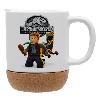 Jurassic world, Κούπα, κεραμική με βάση φελού και καπάκι (ΜΑΤ), 330ml