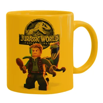Jurassic world, Ceramic coffee mug yellow, 330ml