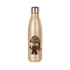 Glitter gold stainless steel thermos bottle, double-walled, 500ml