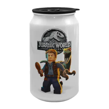 Jurassic world, Κούπα ταξιδιού μεταλλική με καπάκι (tin-can) 500ml