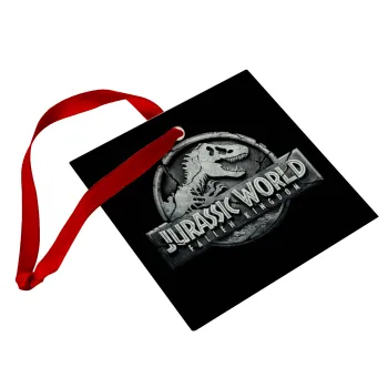 Jurassic world, Στολίδι Χριστουγεννιάτικο στολίδι γυάλινο τετράγωνο 9x9cm