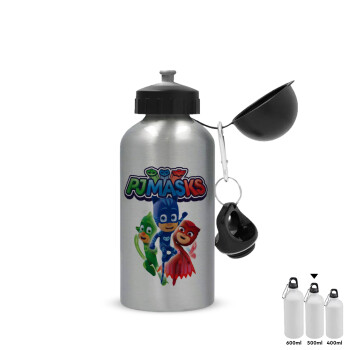 PJ masks, Metallic water jug, Silver, aluminum 500ml
