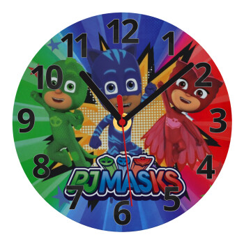 PJ masks, Ρολόι τοίχου γυάλινο (20cm)