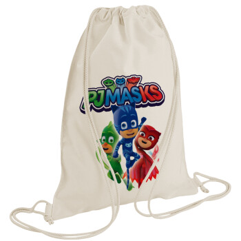 PJ masks, Backpack bag GYMBAG natural (28x40cm)