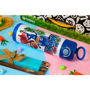 PJ masks, Easter candle, Childrens hot water bottle, stainless steel, with safety straw, BLUE (500ml)