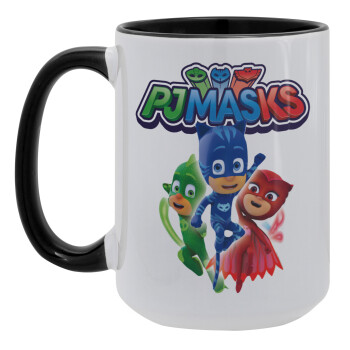 PJ masks, Κούπα Mega 15oz, κεραμική Μαύρη, 450ml