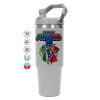 ΓΚΡΙ χρώματος Θερμός Ανοξείδωτο 890ml (30oz) με χερούλι