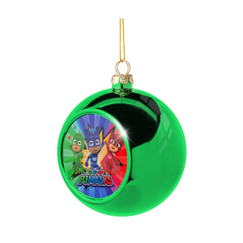 PJ masks, Χριστουγεννιάτικη μπάλα δένδρου Πράσινη 8cm