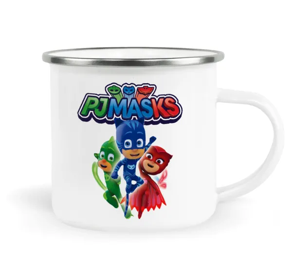 PJ masks — Metallic enamel cup white 360ml