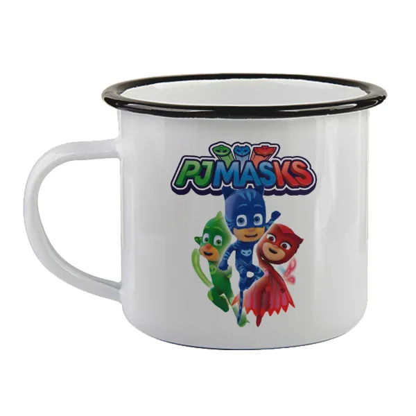 PJ masks — Enamel mug with black rim, 360ml