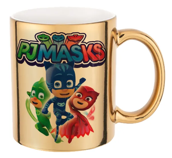 PJ masks — Mug ceramic, gold mirror, 330ml