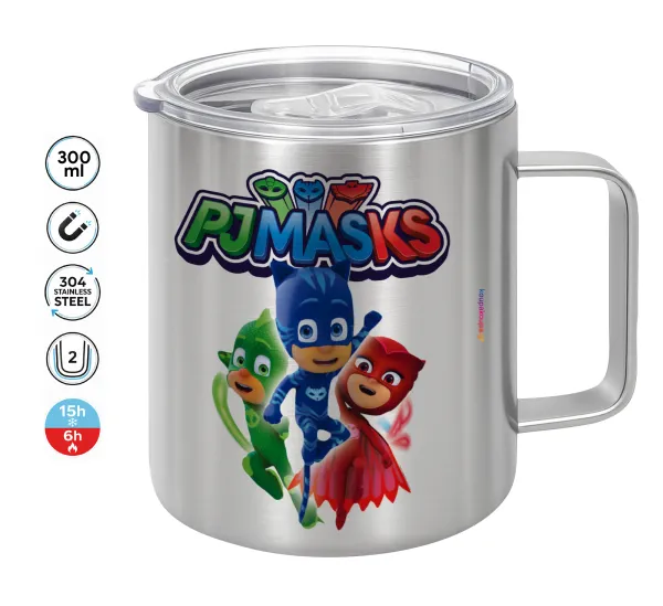 PJ masks — Double-walled stainless steel mug 300ml with temperature-retaining lid