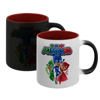 PJ masks, Κούπα Μαγική εσωτερικό κόκκινο, κεραμική, 330ml που αλλάζει χρώμα με το ζεστό ρόφημα