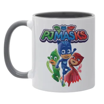 PJ masks, Κούπα χρωματιστή γκρι, κεραμική, 330ml