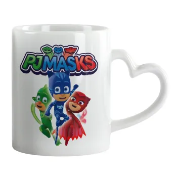 PJ masks, Mug heart handle, ceramic, 330ml