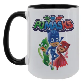 PJ masks, Κούπα Mega 15oz, κεραμική Μαύρη, 450ml