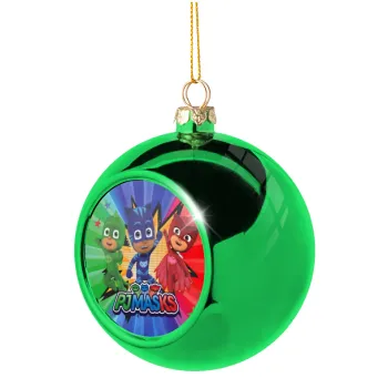 PJ masks, Green Christmas tree ornament ball 8cm