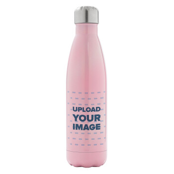 Το δικό σου σχέδιο, Μεταλλικό παγούρι θερμός Ροζ Ιριδίζον (Stainless steel), διπλού τοιχώματος, 500ml