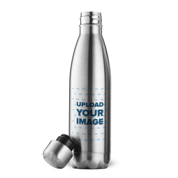 Upload your logo, Inox (Stainless steel) double-walled metal mug, 500ml
