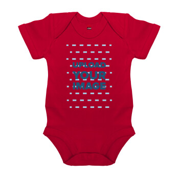 Το δικό σου σχέδιο, Βρεφικό φορμάκι μωρού, ΚΟΚΚΙΝΟ, 100% Organic Cotton, κοντομάνικο