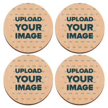 Το δικό σου σχέδιο, ΣΕΤ x4 Σουβέρ ξύλινα στρογγυλά plywood (9cm)