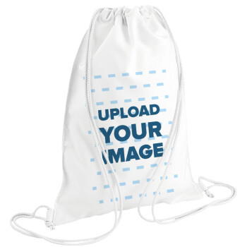 Το δικό σου σχέδιο, Τσάντα πλάτης πουγκί GYMBAG λευκή (28x40cm)