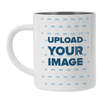 Το δικό σου σχέδιο, Λευκή Ανοξείδωτη Μεταλλική Κούπα 450ml - Διπλού Τοιχώματος 