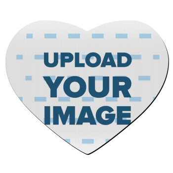 Upload your logo, Mousepad heart 23x20cm