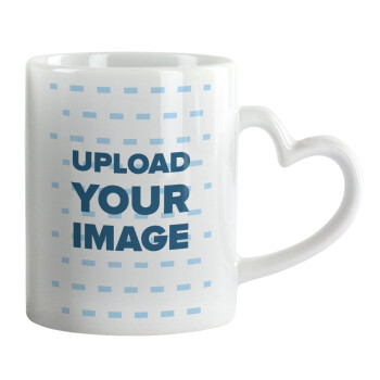 Upload your logo, Mug heart handle, ceramic, 330ml