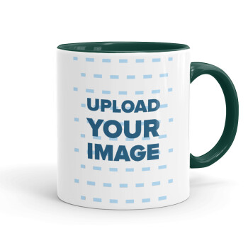 Upload your logo, Mug colored green, ceramic, 330ml