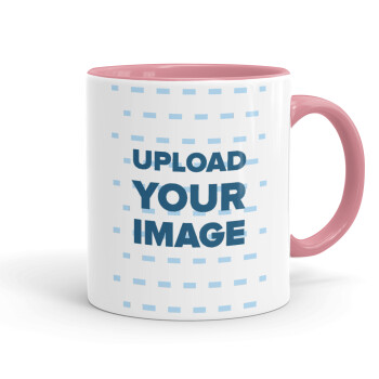Upload your logo, Mug colored pink, ceramic, 330ml