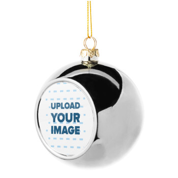 Το δικό σου σχέδιο, Χριστουγεννιάτικη μπάλα δένδρου Ασημένια 8cm