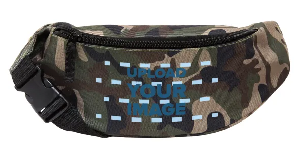 Upload your logo — Unisex waist bag (banana) in Jungle camouflage color with 2 pockets
