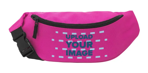 Upload your logo — Unisex waist bag (banana) in PINK color with 2 pockets