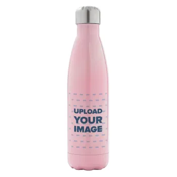 Το δικό σου σχέδιο, Μεταλλικό παγούρι θερμός Ροζ Ιριδίζον (Stainless steel), διπλού τοιχώματος, 500ml