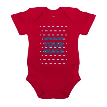 Το δικό σου σχέδιο, Βρεφικό φορμάκι μωρού, ΚΟΚΚΙΝΟ, 100% Organic Cotton, κοντομάνικο