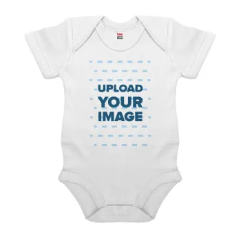 Το δικό σου σχέδιο, Βρεφικό φορμάκι μωρού, 0-24 μηνών, ΛΕΥΚΟ, 100% Organic Cotton, κοντομάνικο