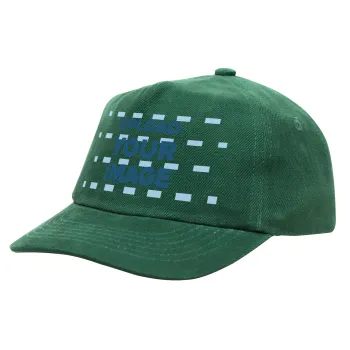 Upload your logo, Children's Baseball Cap, 100% Cotton Drill, GREEN (COTTON, CHILDREN'S, ONE SIZE)