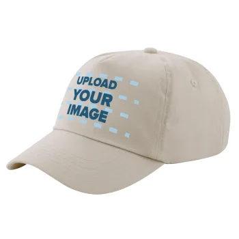 Upload your logo, SAND Adult Cap Cotton (UNISEX, ONE SIZE)