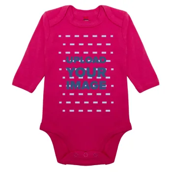 Το δικό σου σχέδιο, Μακρυμάνικο βρεφικό φορμάκι, 0-18 μηνών, ΡΟΖ, 100% Organic Cotton