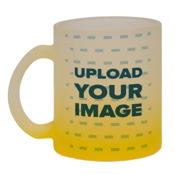 Το δικό σου σχέδιο, Κούπα γυάλινη δίχρωμη με βάση το κίτρινο ματ, 330ml