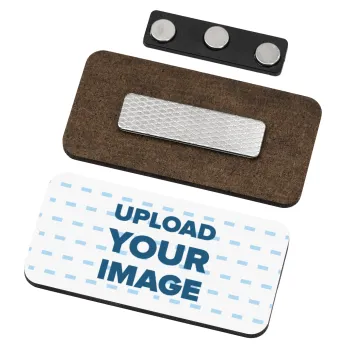 Το δικό σου σχέδιο, Name Tags/Badge Ξύλινο με μαγνήτη ασφαλείας (75x40mm)