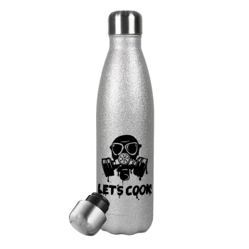 Let's cook mask, Metallic Glitter Silver Thermos Flask (Stainless steel), double-walled, 500ml