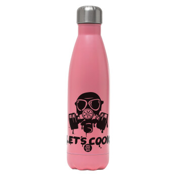 Let's cook mask, Metal mug thermos Pink Mat (Stainless steel), double wall, 500ml