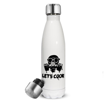 Let's cook mask, Metal mug thermos White (Stainless steel), double wall, 500ml