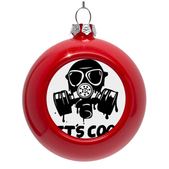 Let's cook mask, Red Christmas tree ornament bauble 8cm