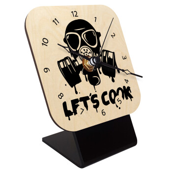 Let's cook mask, Επιτραπέζιο ρολόι σε φυσικό ξύλο (10cm)
